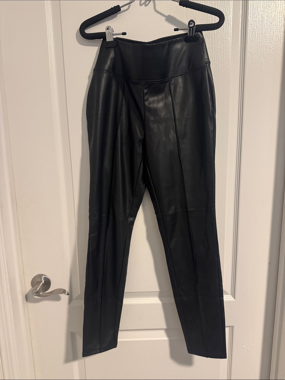 Nine West Black Faux Leather Skinny Pants
